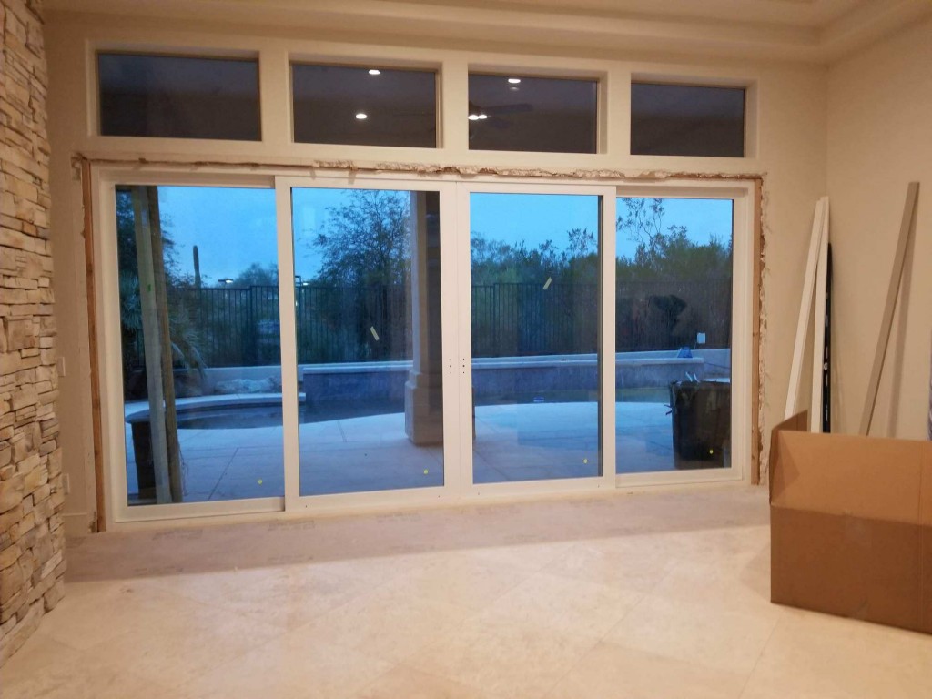 Arizona Window and Door in Scottsdale and Tucson showing white back slider door