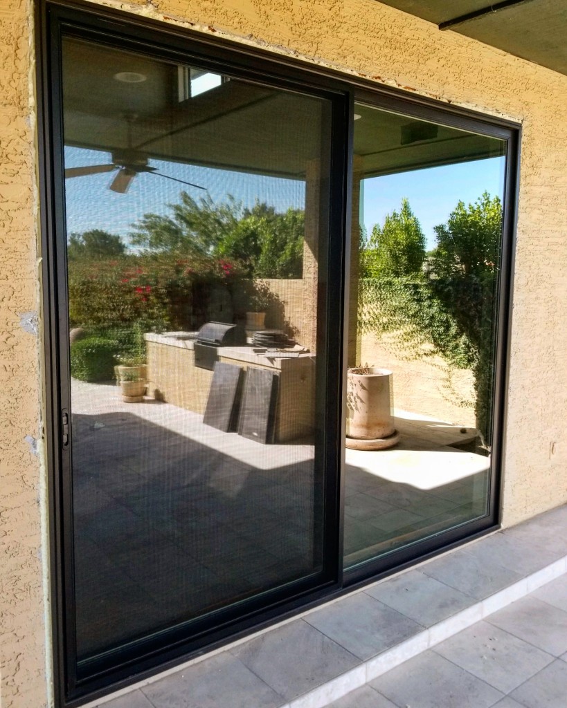 Arizona Window and Door in Scottsdale and Tucson showing black back door slider